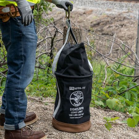 Canvas Bucket, Flame-Resistant, Top-Closing, 30.5 cm
