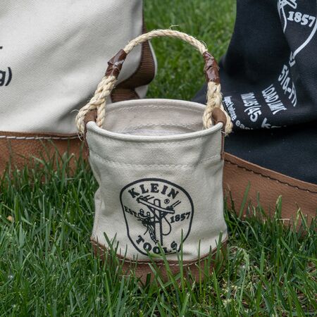 Mini Tool Bucket, Leather Bottom