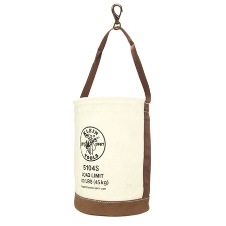 Canvas Bucket, Leather Bottom, Swivel Snap, 30.5 cm