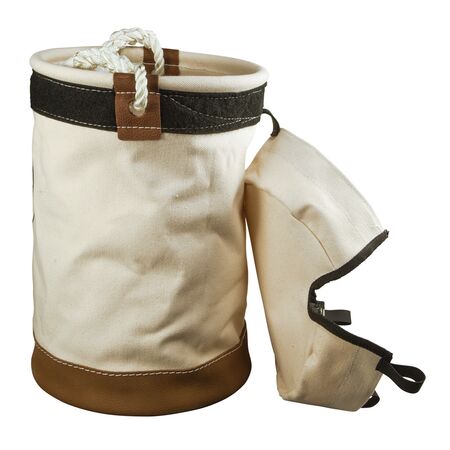 Leather-Bottomed Bucket with Top