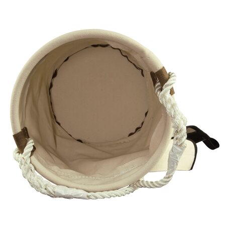 Leather-Bottomed Bucket with Top