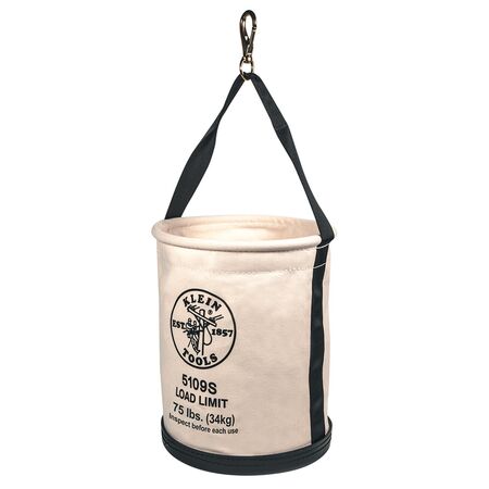 Canvas Bucket, Straight Walls with Swivel Snap, 30.5 cm