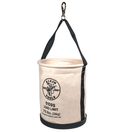 Canvas Bucket, Straight Walls with Swivel Snap, 30.5 cm