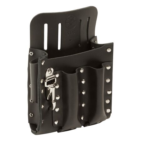 Leather Tool Pouch with Knife Snap - 5-Pocket