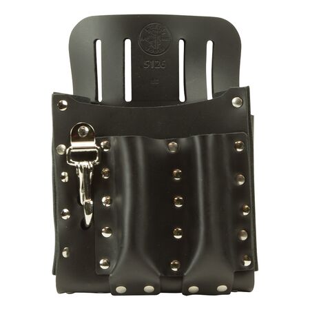 Leather Tool Pouch with Knife Snap - 5-Pocket