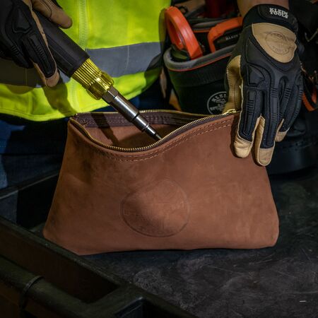Zippered Bag, Top-Grain Leather Tool Pouch, 31.8 cm
