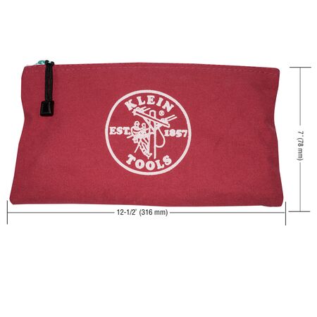 Zippered Bags, Canvas Tool Pouches Brown/Black/Grey/Red, 4-Pack