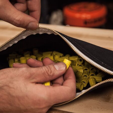 Zippered Bags, Canvas Tool Pouches Brown/Black/Grey/Red, 4-Pack