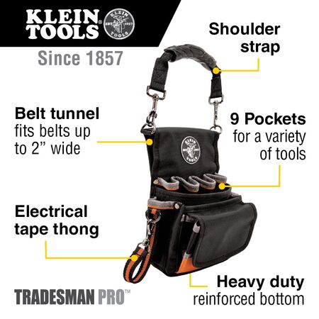 Tradesman Pro™ Tool Pouch, 9 Pockets, 24.1 x 7.5 x 24.1 cm