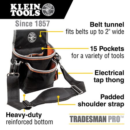 Tradesman Pro™ Tool Pouch, 15 Pockets, 29.2 x 11.4 x 25.4 cm
