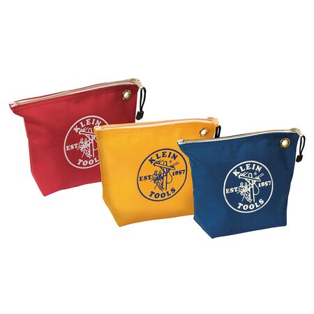 Zippered Bags, Assorted Canvas Tool Pouches, 3-Pack