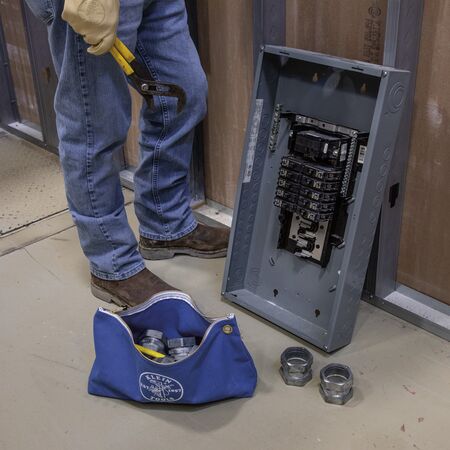 Zippered Bag, Canvas Consumables Tool Pouch, Blue