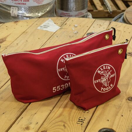 Zippered Bag, Canvas Tool Pouch, 25.4 cm, Red