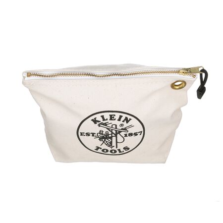 Zippered Bag, Canvas Tool Pouch, 25.4 cm, Natural