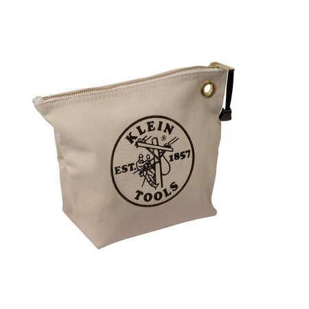 Zippered Bag, Canvas Tool Pouch, 25.4 cm, Natural