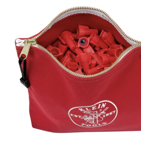 Zippered Bag, Canvas Tool Pouch, 25.4 cm, Red