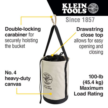 Canvas Bucket with Drawstring Close, 55.9 cm