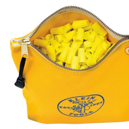 Zippered Bag, Canvas Tool Pouch, 25.4 cm, Yellow
