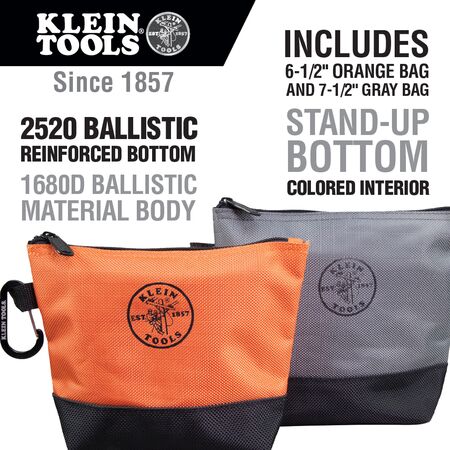 Zippered Bag, Stand-Up Tool Pouch, 2-Pack