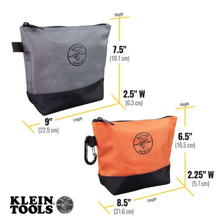 Zippered Bag, Stand-Up Tool Pouch, 2-Pack