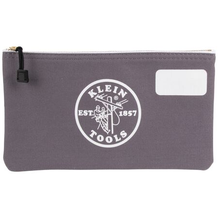 Zipper Bag with Divider, Canvas Tool Pouch, 17.8 cm, Gray