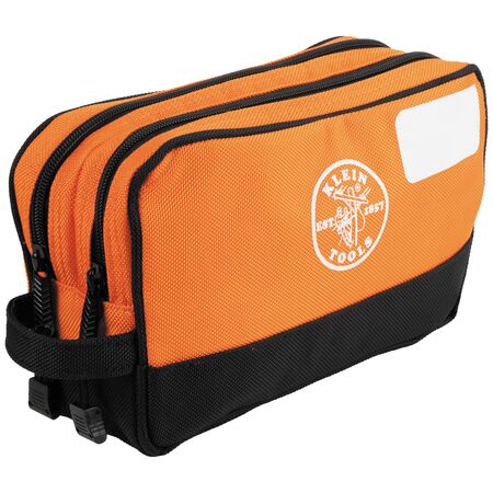 Double Zipper Bag, 25.4 cm x 15.2 cm, Orange
