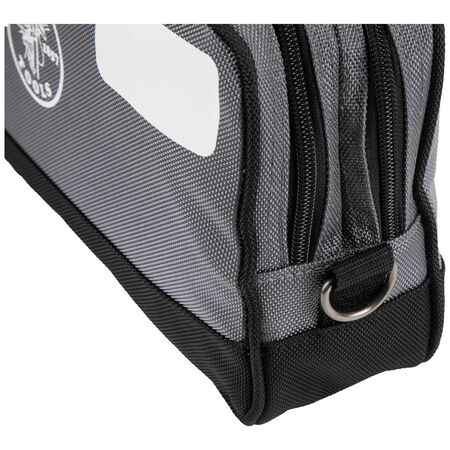 Double Zipper Bag, 30.5 cm x 17.8 cm, Grey