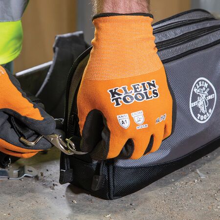 Double Zipper Bag, 30.5 cm x 17.8 cm, Grey