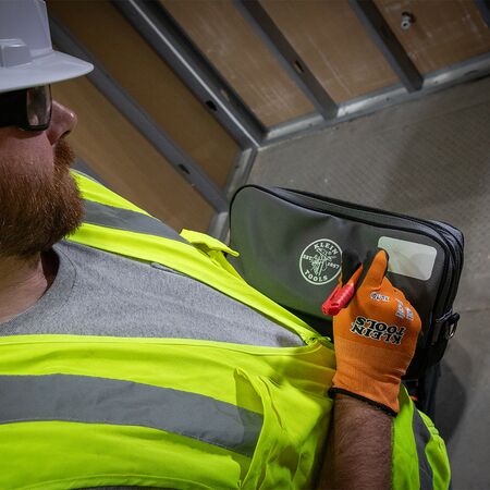 Double Zipper Bag, 30.5 cm x 17.8 cm, Grey