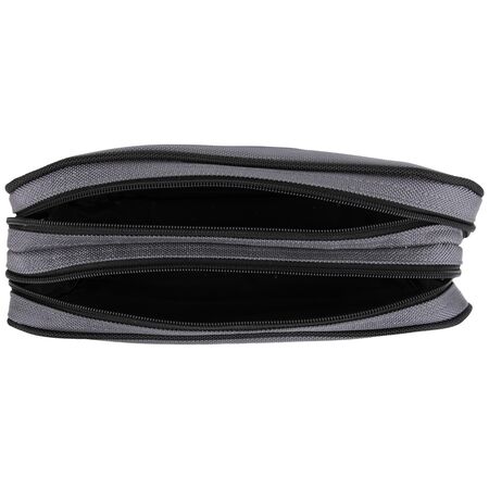 Double Zipper Bag, 30.5 cm x 17.8 cm, Grey