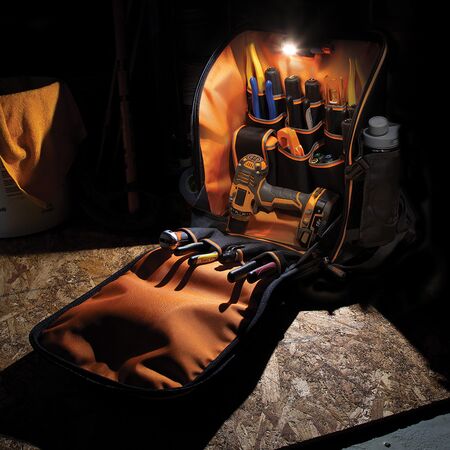 Tradesman Pro™ Tool Station Tool Bag Backpack with Work Light