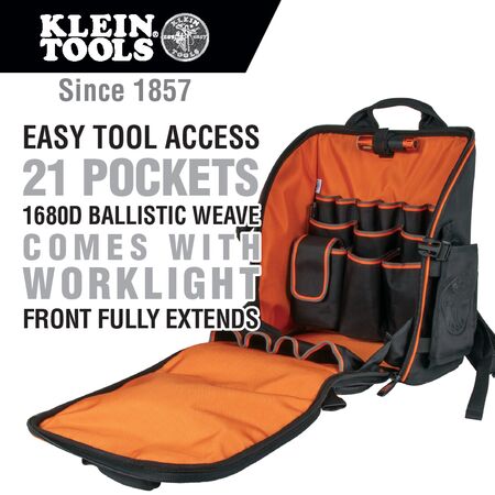 Tradesman Pro™ Tool Station Tool Bag Backpack with Work Light