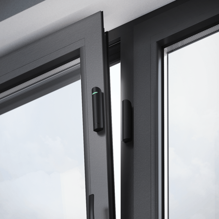 AJAX DoorProtect Fibra Black | Dual Reed Switches | IP50 Rated | Chime Feature | by Dicker Data