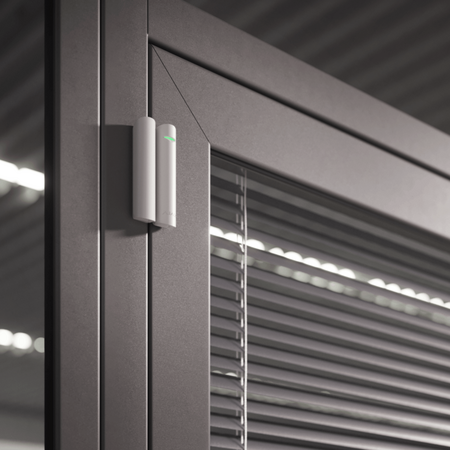 AJAX DoorProtect Fibra White | Dual Reed Switches | IP50 Rated | Customizable Chime | by Dicker Data