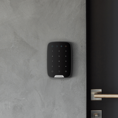 AJAX KEYPAD FIBRA BLACK | Capacitive Touch | 100 Personal Codes | IP50 Protection | by Dicker Data