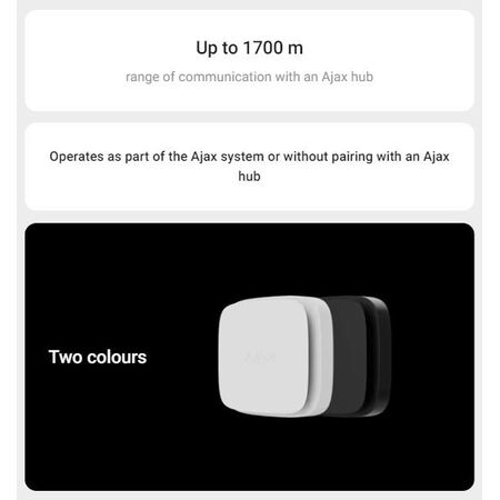 Wireless Heat Smoke CO Detector | Double-Spectrum Sensor | 10-Year Battery Life | Black | by Dicker Data