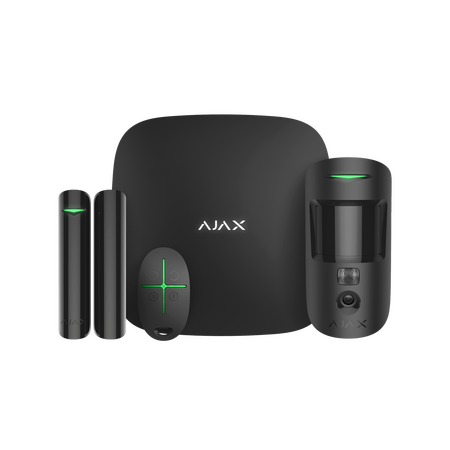 AJAX Alarm StarterKit Cam Plus Black | Hub 2 Plus with LTE | MotionCam Photo Verification | by Dicker Data