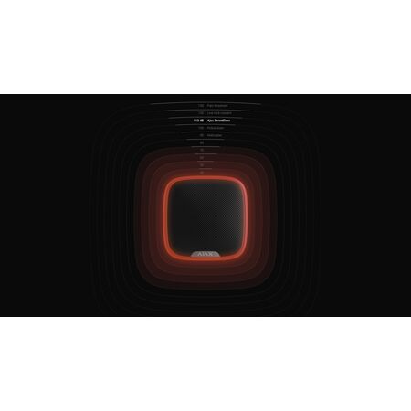 Wireless Security Siren AJAX StreetSiren Black | 85-113 dB Adjustable Volume | IP54 Weather Resistant | by Dicker Data