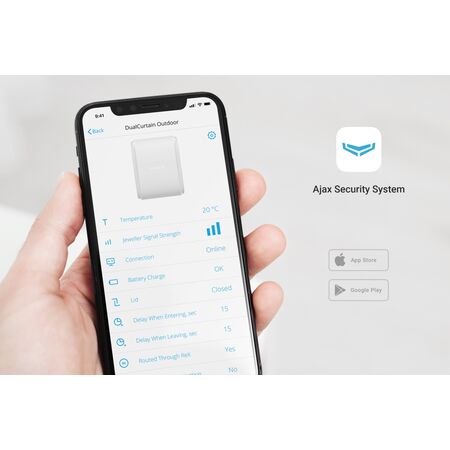 AJAX Dual Curtain Outdoor Motion Detector | Wireless | Dual PIR Sensors | IP54 Rated | by Dicker Data