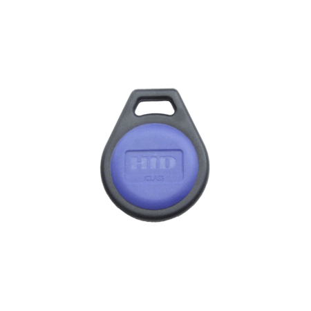 HID iCLASS Keyfob 2K/2 Main-Programmed | Black with Blue Insert | Pre-Programmed for Immediate Use | by Dicker Data