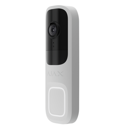 AJAX Doorbell White | 4 MP CMOS Sensor | AI Object Detection | IP54 Weather Resistant | by Dicker Data