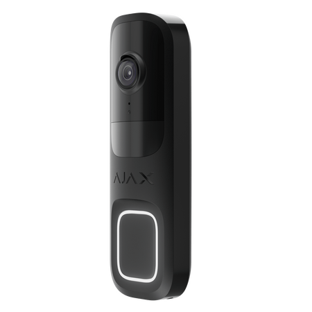 AJAX Doorbell Black | 4 MP CMOS Sensor | AI Object Detection | IP54 Weather Resistant | by Dicker Data