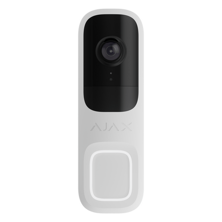 AJAX Doorbell White | 4 MP CMOS Sensor | AI Object Detection | IP54 Weather Resistant | by Dicker Data