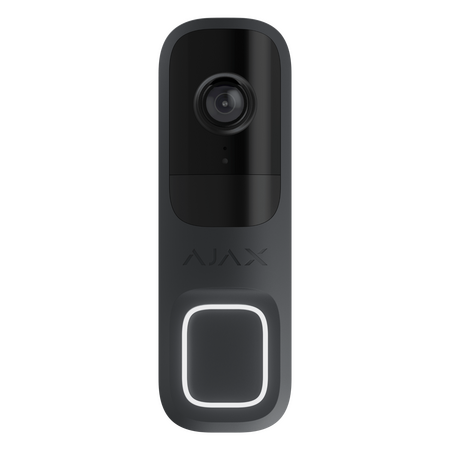 AJAX Doorbell Black | 4 MP CMOS Sensor | AI Object Detection | IP54 Weather Resistant | by Dicker Data