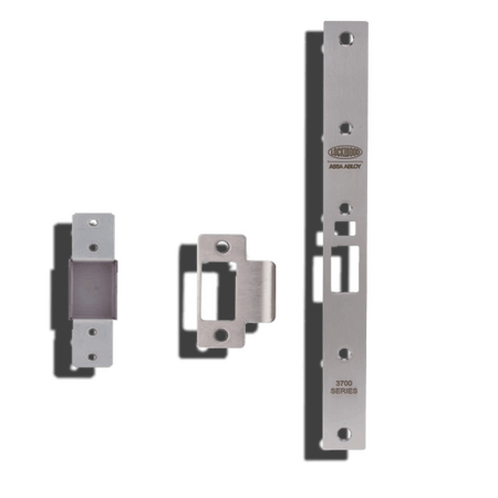 LOCKWOOD 3782 Timber Door Fixing Conversion Kit | Forend Cover Plate & Strike Box Included | Stainless Steel Finish | by Dicker Data
