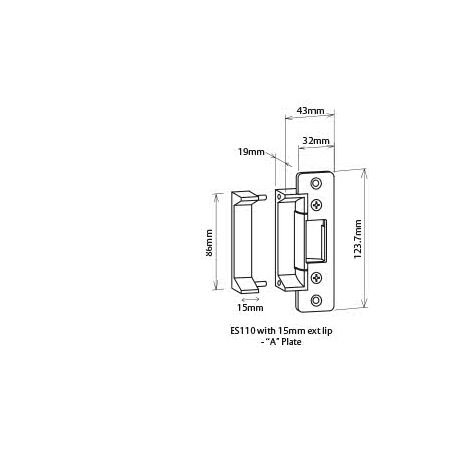 LOCKWOOD ES110 15MM Extension Lip | One-Piece Aluminium Body | Stainless Steel Striker | Patented Design | by Dicker Data
