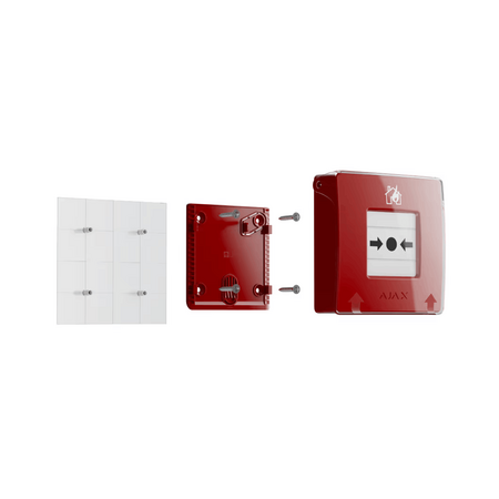 AJAX Manual Call Point Red Wireless | Resettable Frangible Element | LED Status Indicator | Tamper Alarm | by Dicker Data