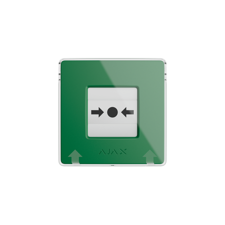 AJAX Manual Call Point Green Wireless | Resettable Element | LED Indicator | Tamper Alarm | by Dicker Data