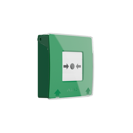 AJAX Manual Call Point Green Wireless | Resettable Element | LED Indicator | Tamper Alarm | by Dicker Data