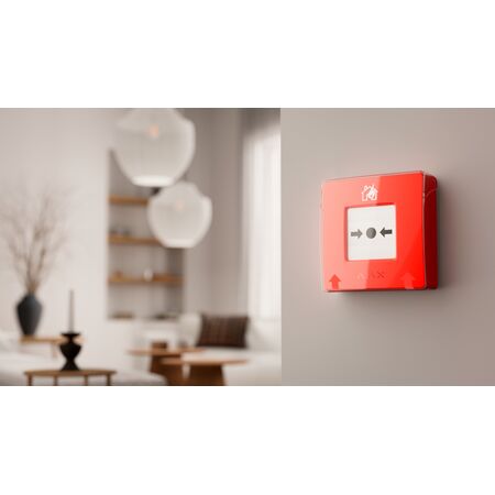 AJAX Manual Call Point Red Wireless | Resettable Frangible Element | LED Status Indicator | Tamper Alarm | by Dicker Data